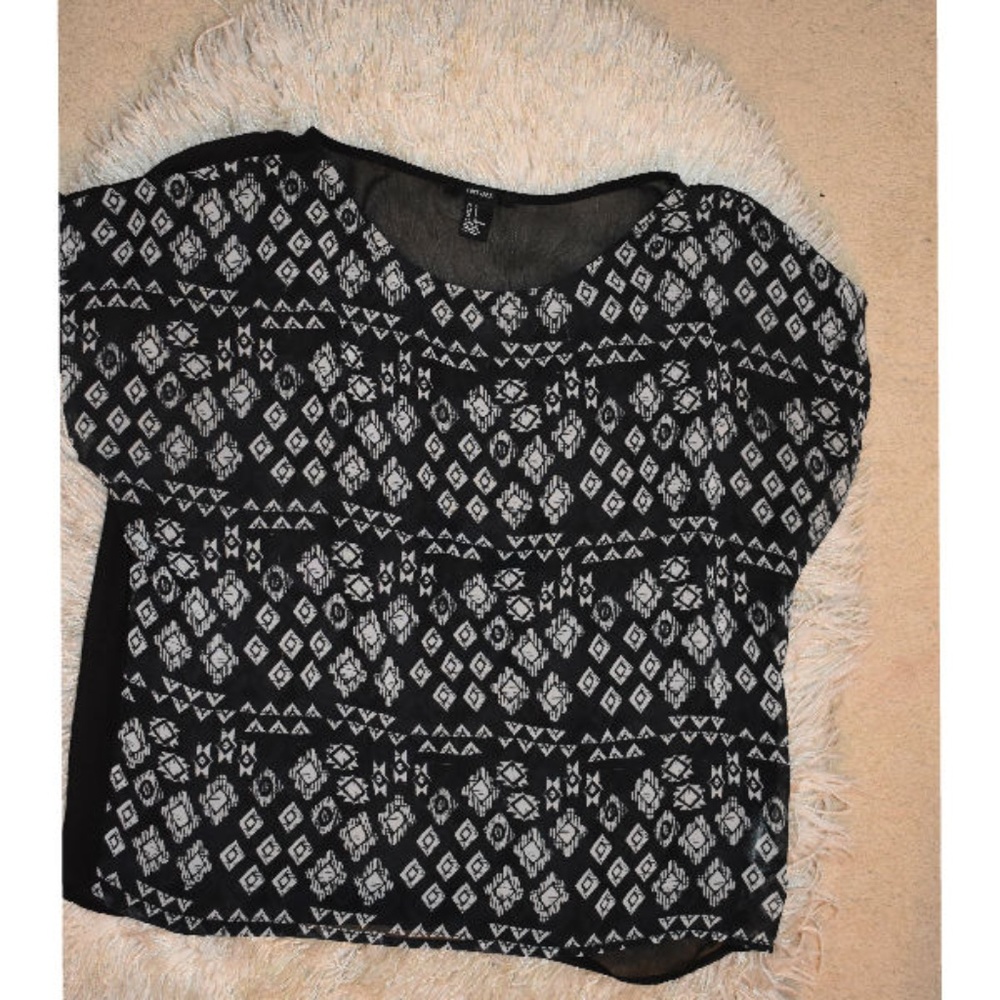 Black and White Blouse